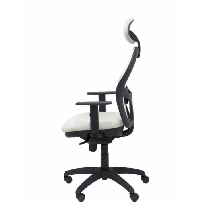 Silla Jorquera malla blanca asiento bali gris claro con cabecero fijo