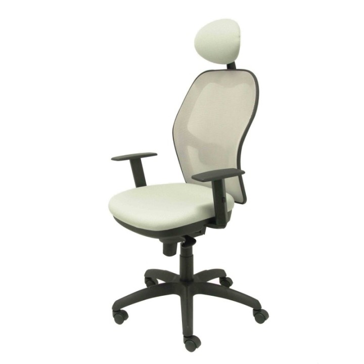 Silla Jorquera malla gris asiento bali gris claro con cabecero fijo