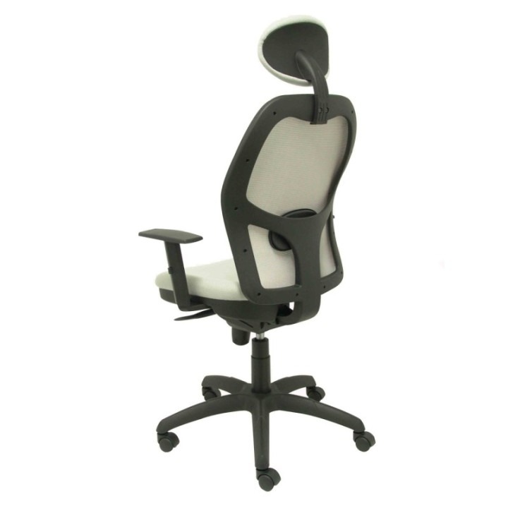 Silla Jorquera malla gris asiento bali gris claro con cabecero fijo
