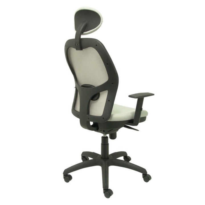 Silla Jorquera malla gris asiento bali gris claro con cabecero fijo