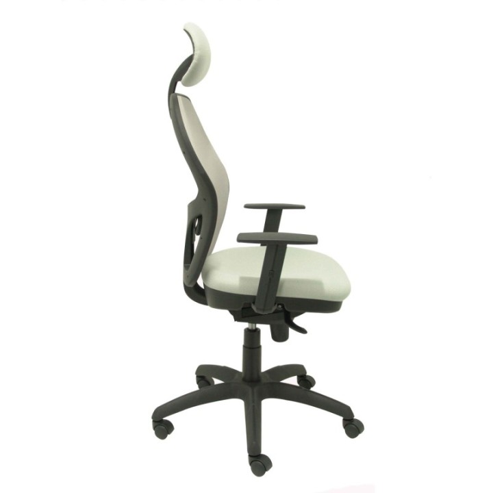 Silla Jorquera malla gris asiento bali gris claro con cabecero fijo