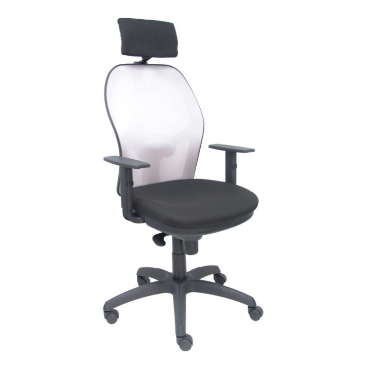 Silla Jorquera malla gris asiento bali negro cabecero regulable