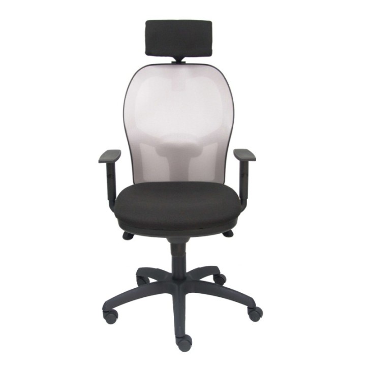 Silla Jorquera malla gris asiento bali negro cabecero regulable