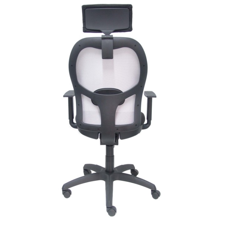 Silla Jorquera malla gris asiento bali negro cabecero regulable