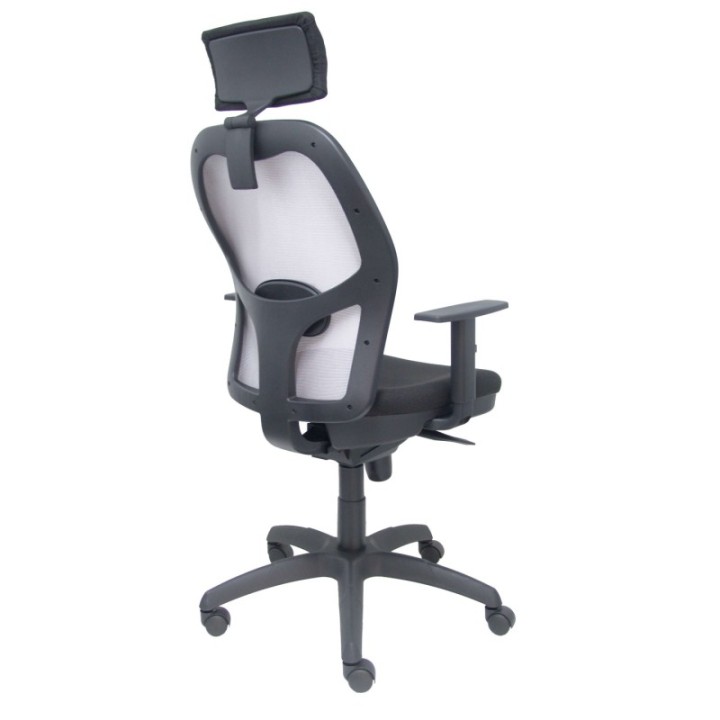 Silla Jorquera malla gris asiento bali negro cabecero regulable