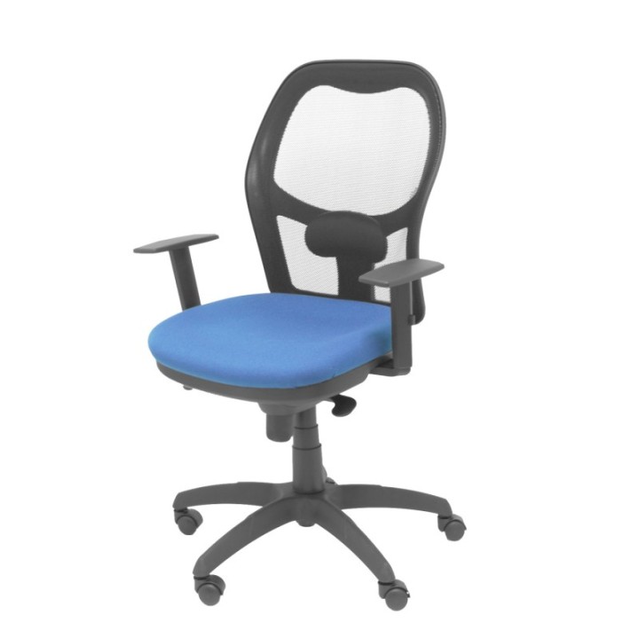 Silla Jorquera malla negra asiento bali azul marino