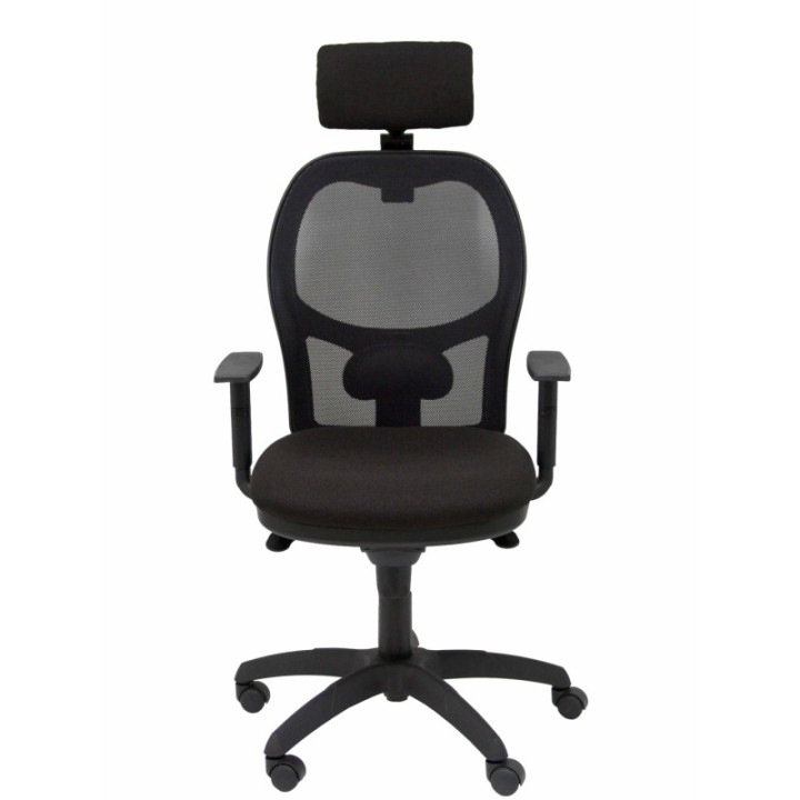 Silla Jorquera malla negra asiento bali negro cabecero regulable
