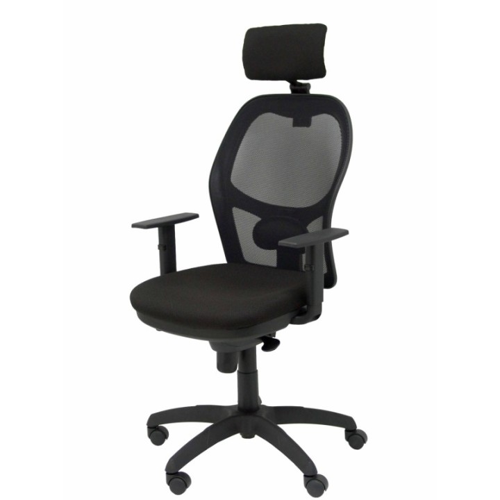 Silla Jorquera malla negra asiento bali negro cabecero regulable