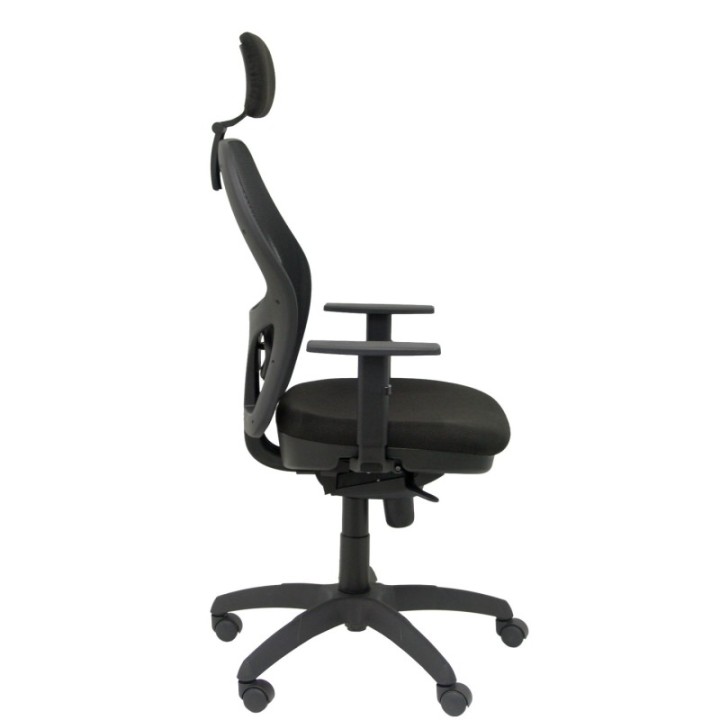 Silla Jorquera malla negra asiento bali negro cabecero regulable