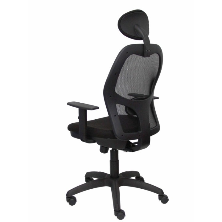 Silla Jorquera malla negra asiento bali negro con traslak y cabecero