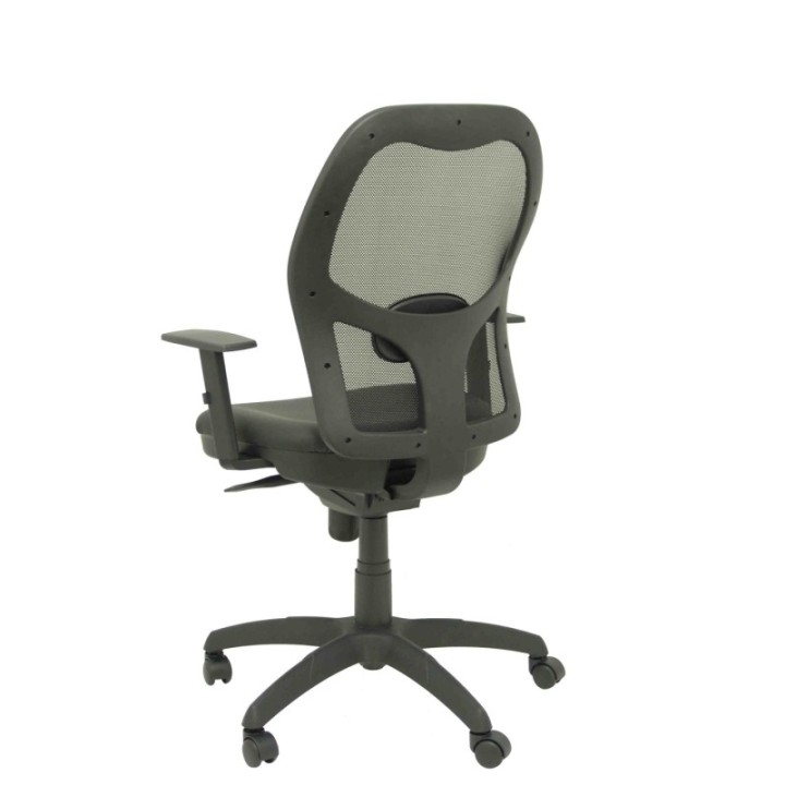 Silla Jorquera malla negra asiento similpiel negro