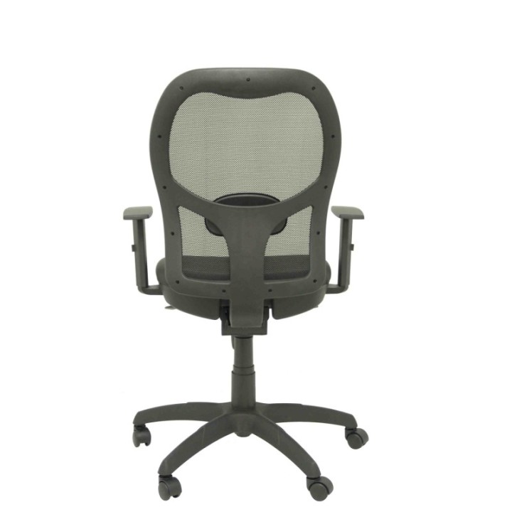 Silla Jorquera malla negra asiento similpiel negro