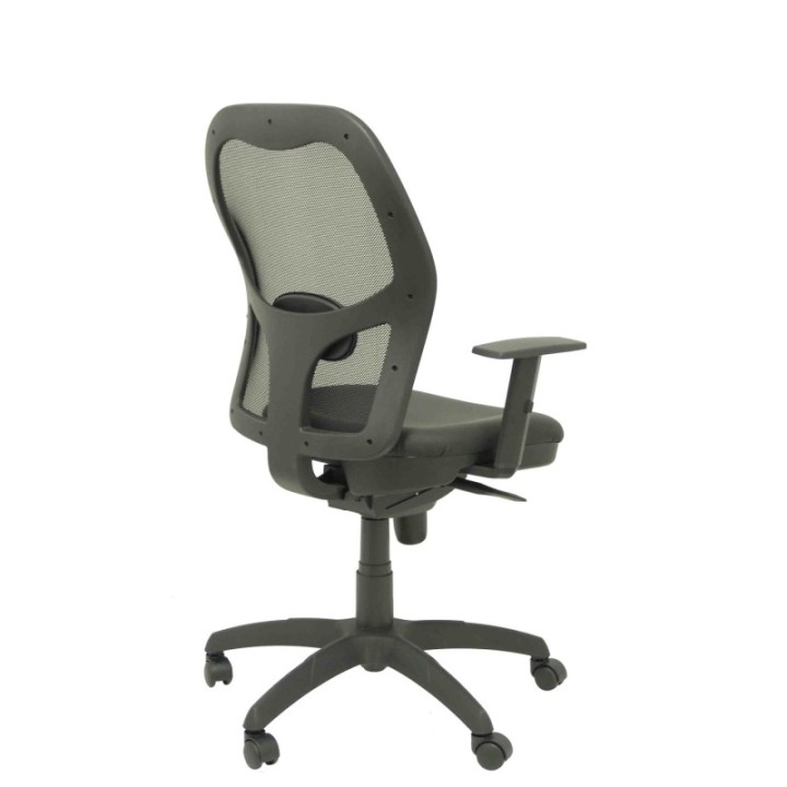 Silla Jorquera malla negra asiento similpiel negro