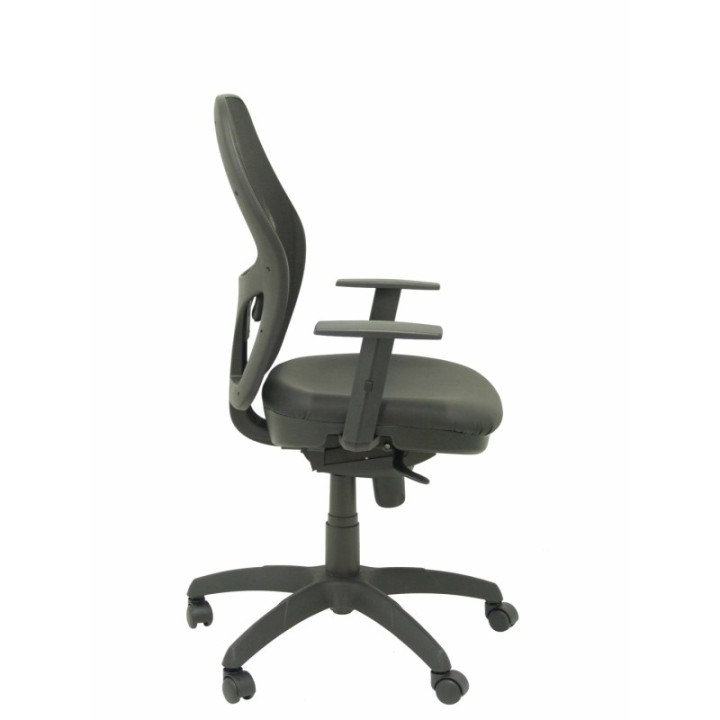 Silla Jorquera malla negra asiento similpiel negro