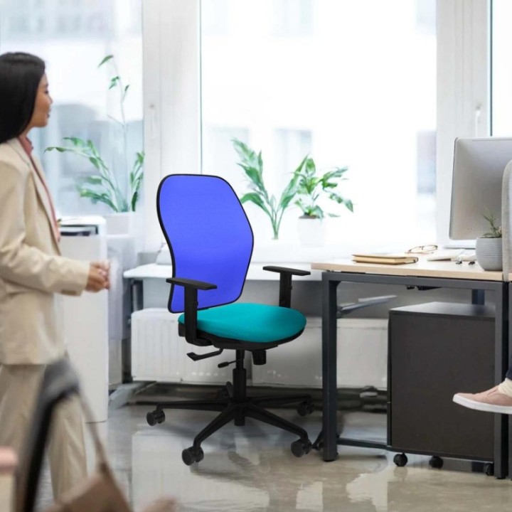 Jorquera traslack malla azul bali amarillo brazos 1D base nailon  ruedas 65mm nailon