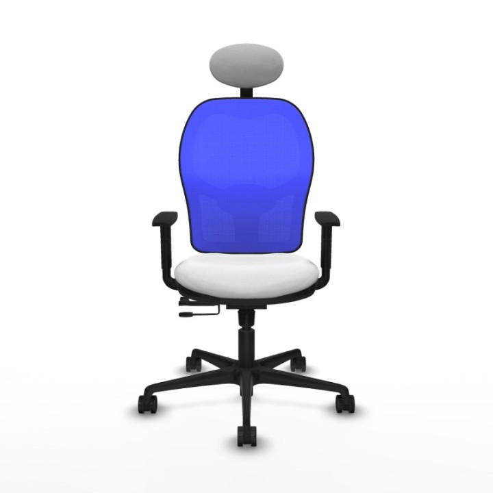 Jorquera traslack malla azul bali blanco brazos 1D base nailon cabecero fijo ruedas 65mm nailon