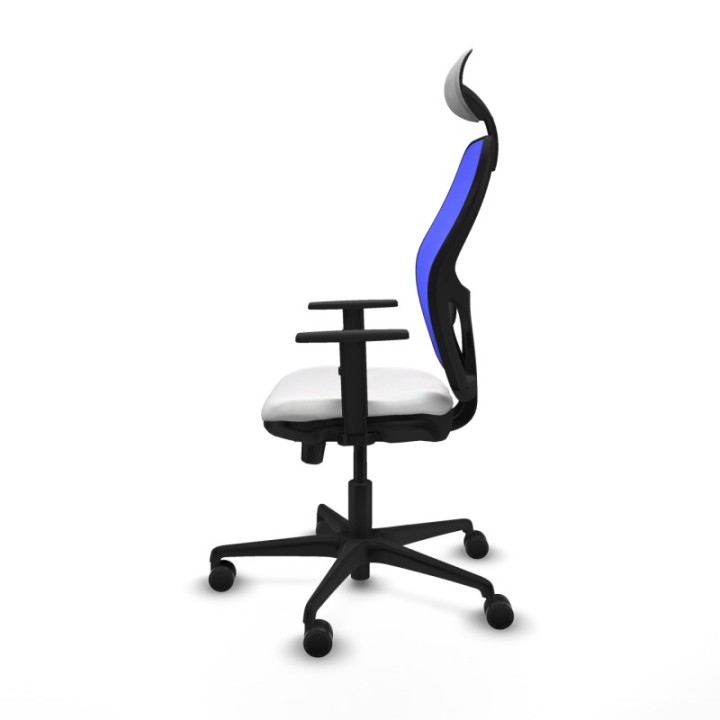 Jorquera traslack malla azul bali blanco brazos 1D base nailon cabecero fijo ruedas 65mm nailon