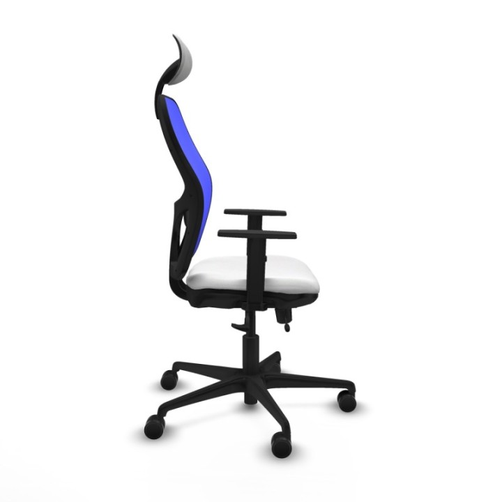 Jorquera traslack malla azul bali blanco brazos 1D base nailon cabecero fijo ruedas 65mm nailon