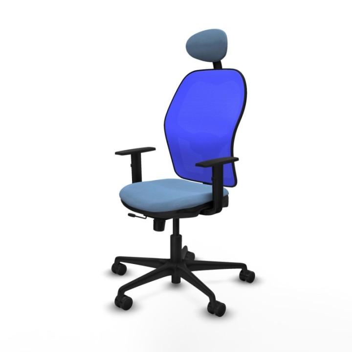 Jorquera traslack malla azul bali azul cielo brazos 1D base nailon cabecero fijo ruedas 65mm nailon