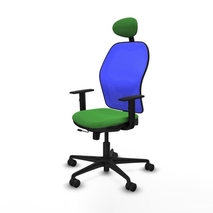 Jorquera traslack malla azul bali verde brazos 1D base nailon cabecero fijo ruedas 65mm nailon