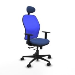 Jorquera traslack malla azul bali azul marino brazos 1D base nailon cabecero fijo ruedas 65mm nailon