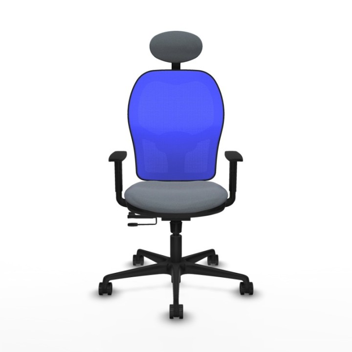 Jorquera traslack malla azul bali gris brazos 1D base nailon cabecero fijo ruedas 65mm nailon