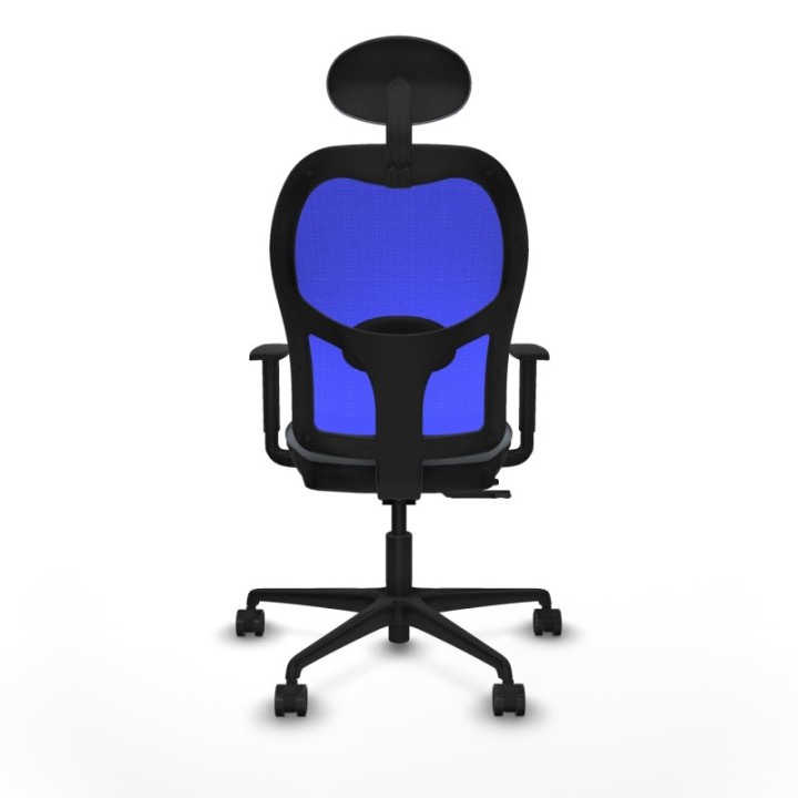 Jorquera traslack malla azul bali gris brazos 1D base nailon cabecero fijo ruedas 65mm nailon