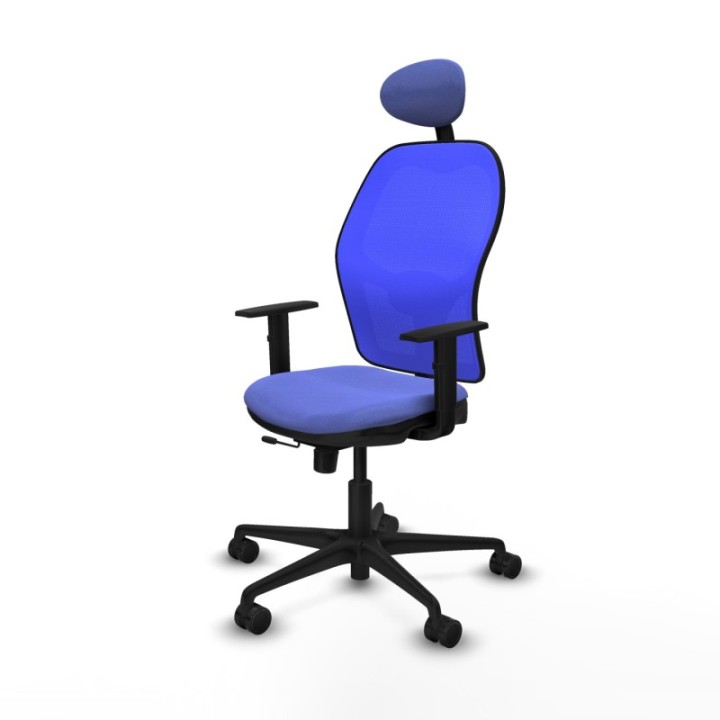 Jorquera traslack malla azul bali azul claro brazos 1D base nailon cabecero fijo ruedas 65mm nailon