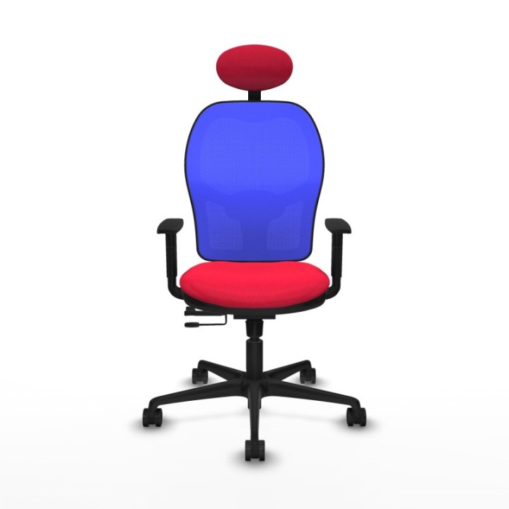 Jorquera traslack malla azul bali rojo brazos 1D base nailon cabecero fijo ruedas 65mm nailon