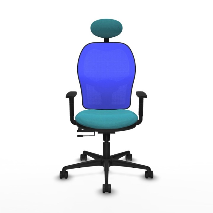 Jorquera traslack malla azul bali turquesa brazos 1D base nailon cabecero fijo ruedas 65mm nailon