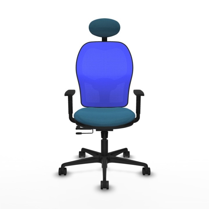 Jorquera traslack malla azul bali verde petroleo brazos 1D base nailon cabecero fijo ruedas 65mm nailon