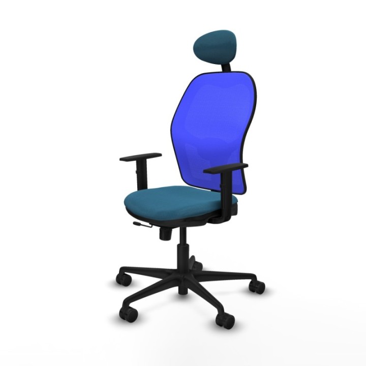 Jorquera traslack malla azul bali verde petroleo brazos 1D base nailon cabecero fijo ruedas 65mm nailon