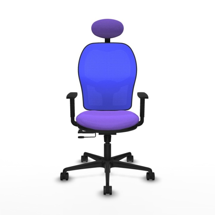 Jorquera traslack malla azul bali lila brazos 1D base nailon cabecero fijo ruedas 65mm nailon