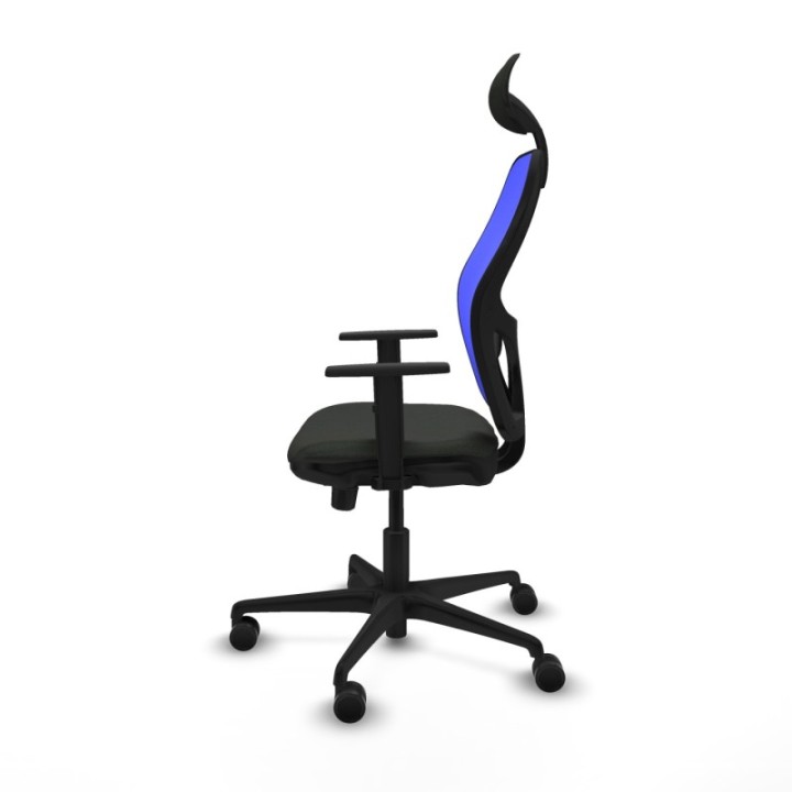 Jorquera traslack malla azul bali negro brazos 1D base nailon cabecero fijo ruedas 65mm nailon