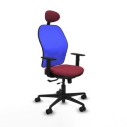 Jorquera traslack malla azul bali granate brazos 1D base nailon cabecero fijo ruedas 65mm nailon