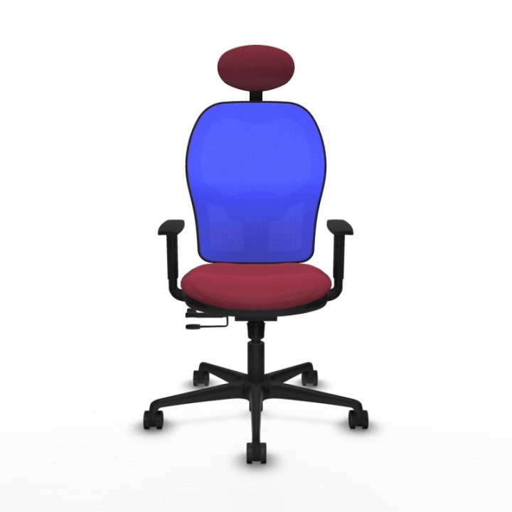 Jorquera traslack malla azul bali granate brazos 1D base nailon cabecero fijo ruedas 65mm nailon