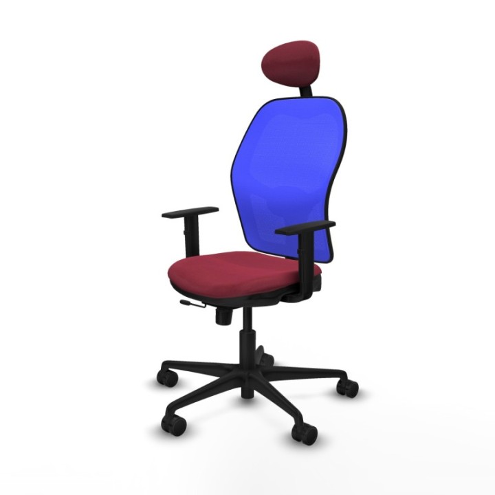 Jorquera traslack malla azul bali granate brazos 1D base nailon cabecero fijo ruedas 65mm nailon