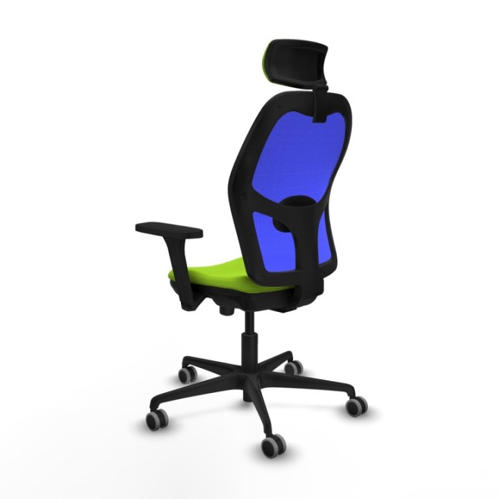 Jorquera traslack malla azul similpiel pistacho brazos 3D base nailon cabecero 2D ruedas 65mm engomada