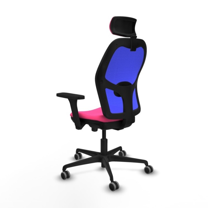 Jorquera traslack malla azul similpiel rosa brazos 3D base nailon cabecero 2D ruedas 65mm engomada