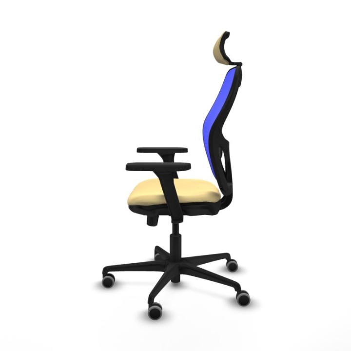 Jorquera traslack malla azul similpiel crema brazos 3D base nailon cabecero 2D ruedas 65mm engomada