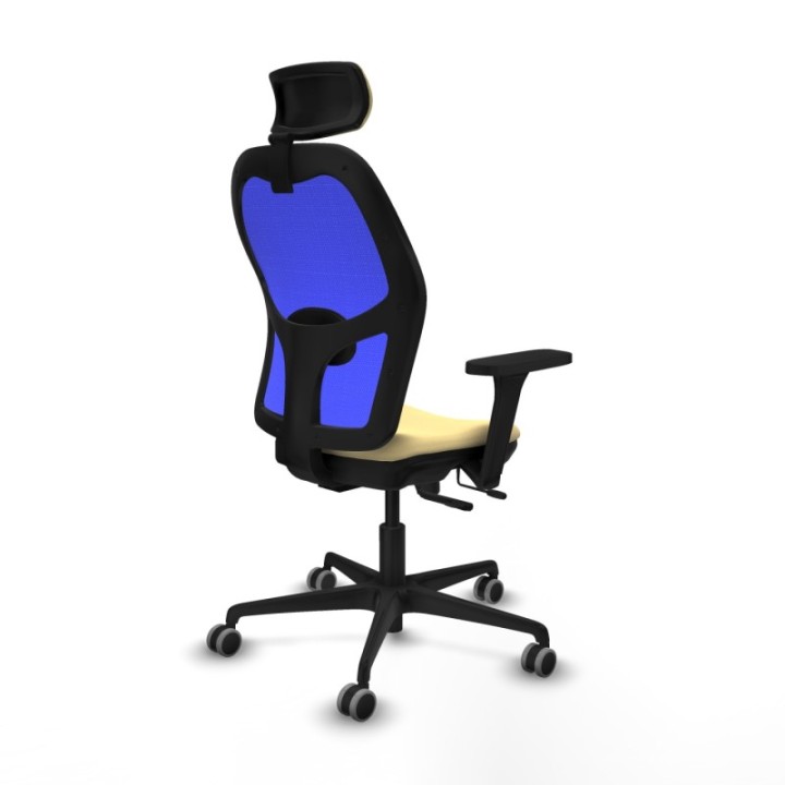 Jorquera traslack malla azul similpiel crema brazos 3D base nailon cabecero 2D ruedas 65mm engomada