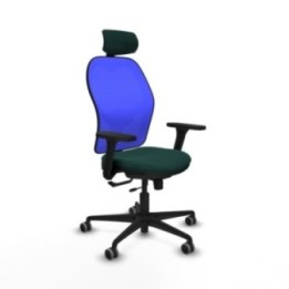 Jorquera traslack malla azul similpiel verde botella brazos 3D base nailon cabecero 2D ruedas 65mm engomada