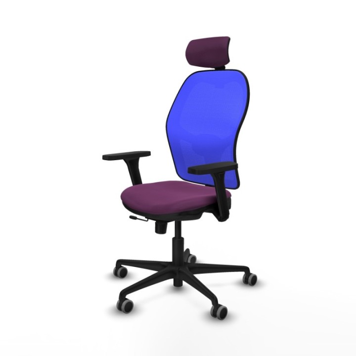 Jorquera traslack malla azul similpiel morado brazos 3D base nailon cabecero 2D ruedas 65mm engomada