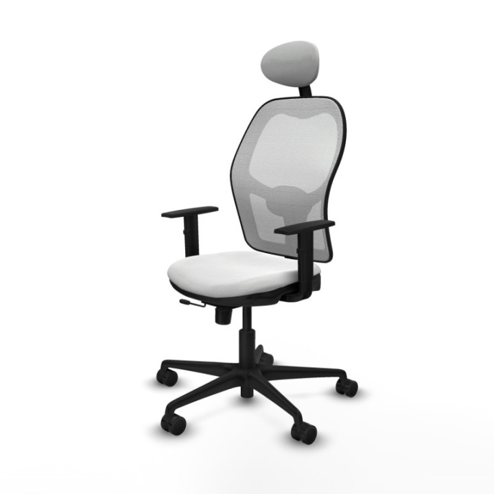 Jorquera traslack malla blanca bali blanco brazos 1D base nailon cabecero fijo ruedas 65mm nailon