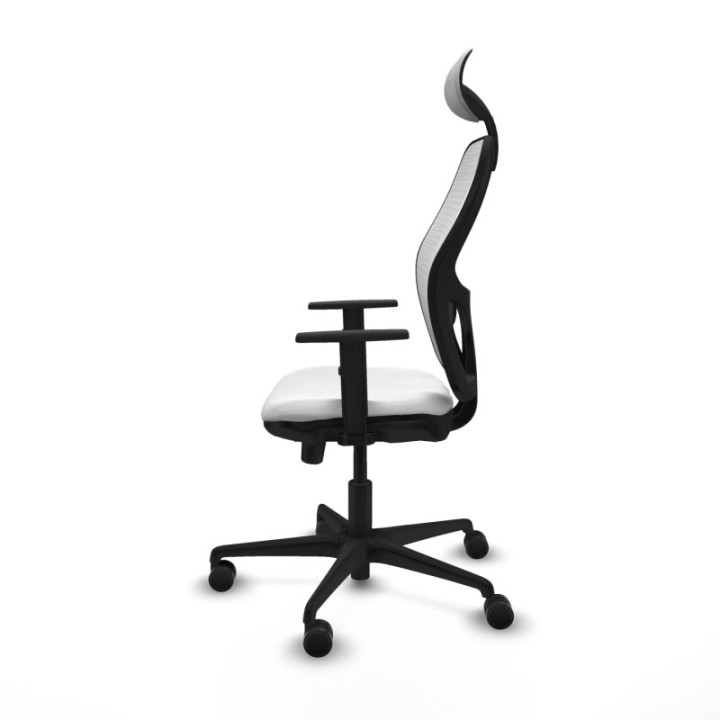 Jorquera traslack malla blanca bali blanco brazos 1D base nailon cabecero fijo ruedas 65mm nailon