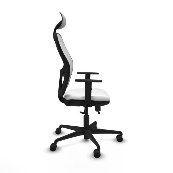 Jorquera traslack malla blanca bali blanco brazos 1D base nailon cabecero fijo ruedas 65mm nailon