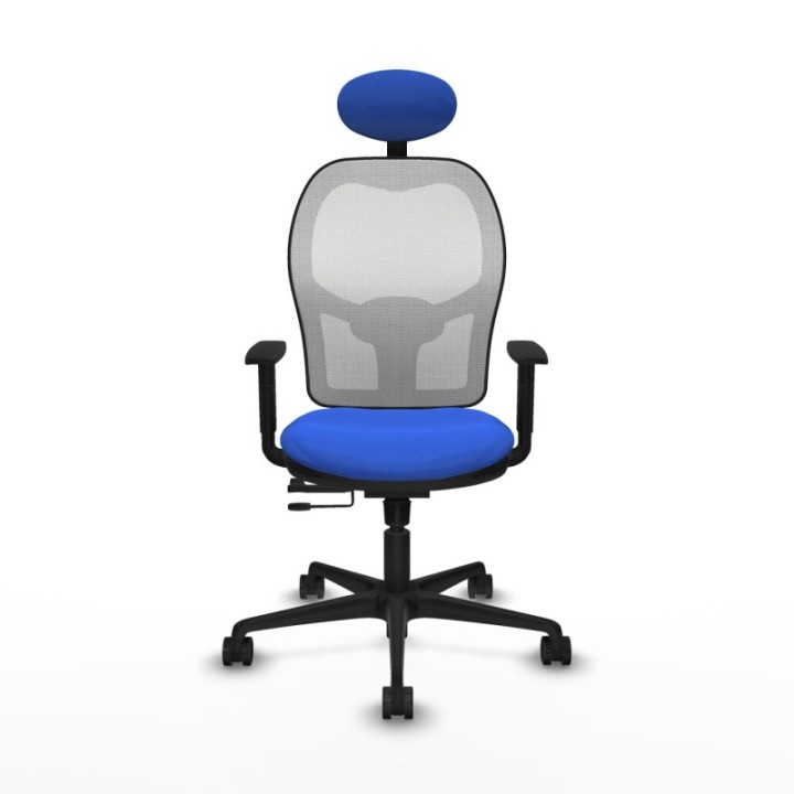 Jorquera traslack malla blanca bali azul brazos 1D base nailon cabecero fijo ruedas 65mm nailon