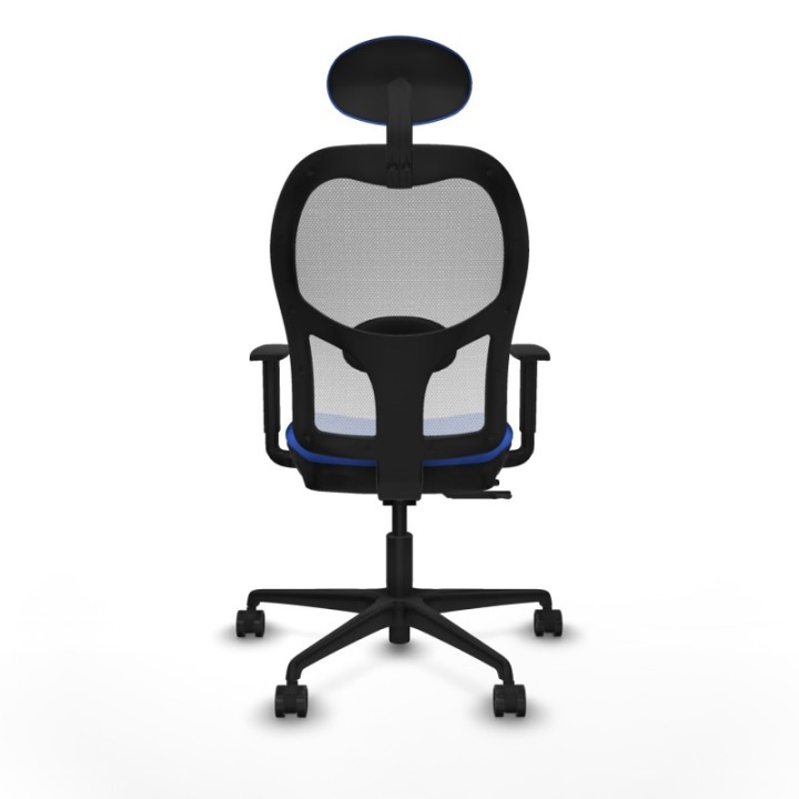 Jorquera traslack malla blanca bali azul brazos 1D base nailon cabecero fijo ruedas 65mm nailon