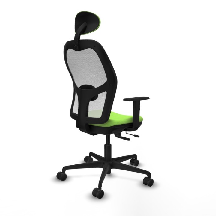 Jorquera traslack malla blanca bali pistacho brazos 1D base nailon cabecero fijo ruedas 65mm nailon