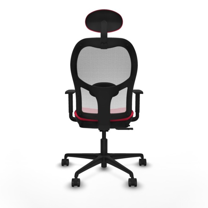 Jorquera traslack malla blanca bali rojo brazos 1D base nailon cabecero fijo ruedas 65mm nailon